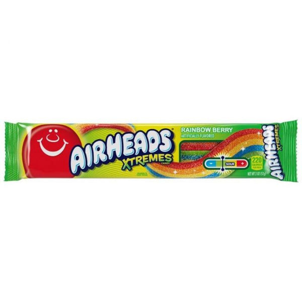 AirHeads Xtreme Sour Belts Rainbow Berry 57 Gr