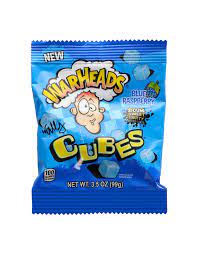 Warheads Blue Rasberry Cubes peg bag 99gr